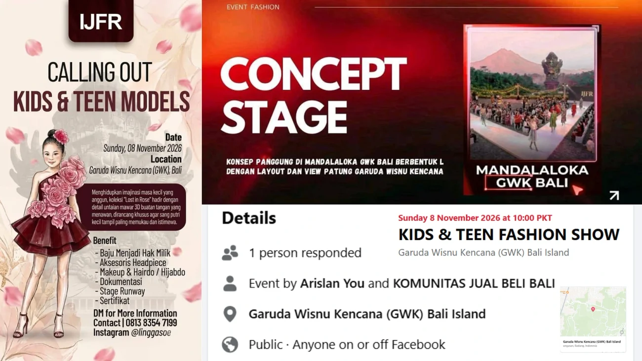 Kids & Teen Fashion Show at GWK Bali, 8 November 2026 (IJFR Season 2)